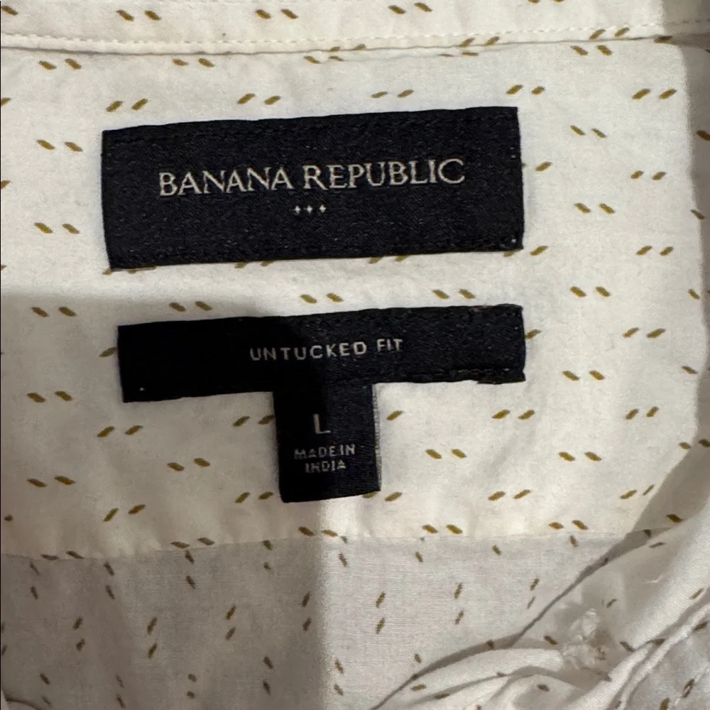 Banana Republic White Dotted Casual Shirt